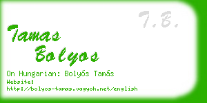 tamas bolyos business card